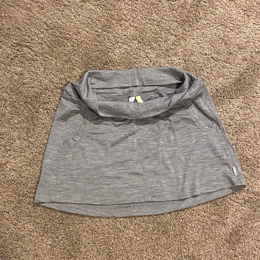 Gray Cowl Neck Skirt